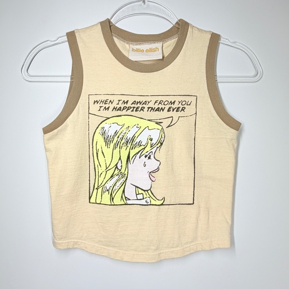 Billie Eilish "Happier Than Ever" Graphic Crop Tank Top Size Small - Picture 2 of 6